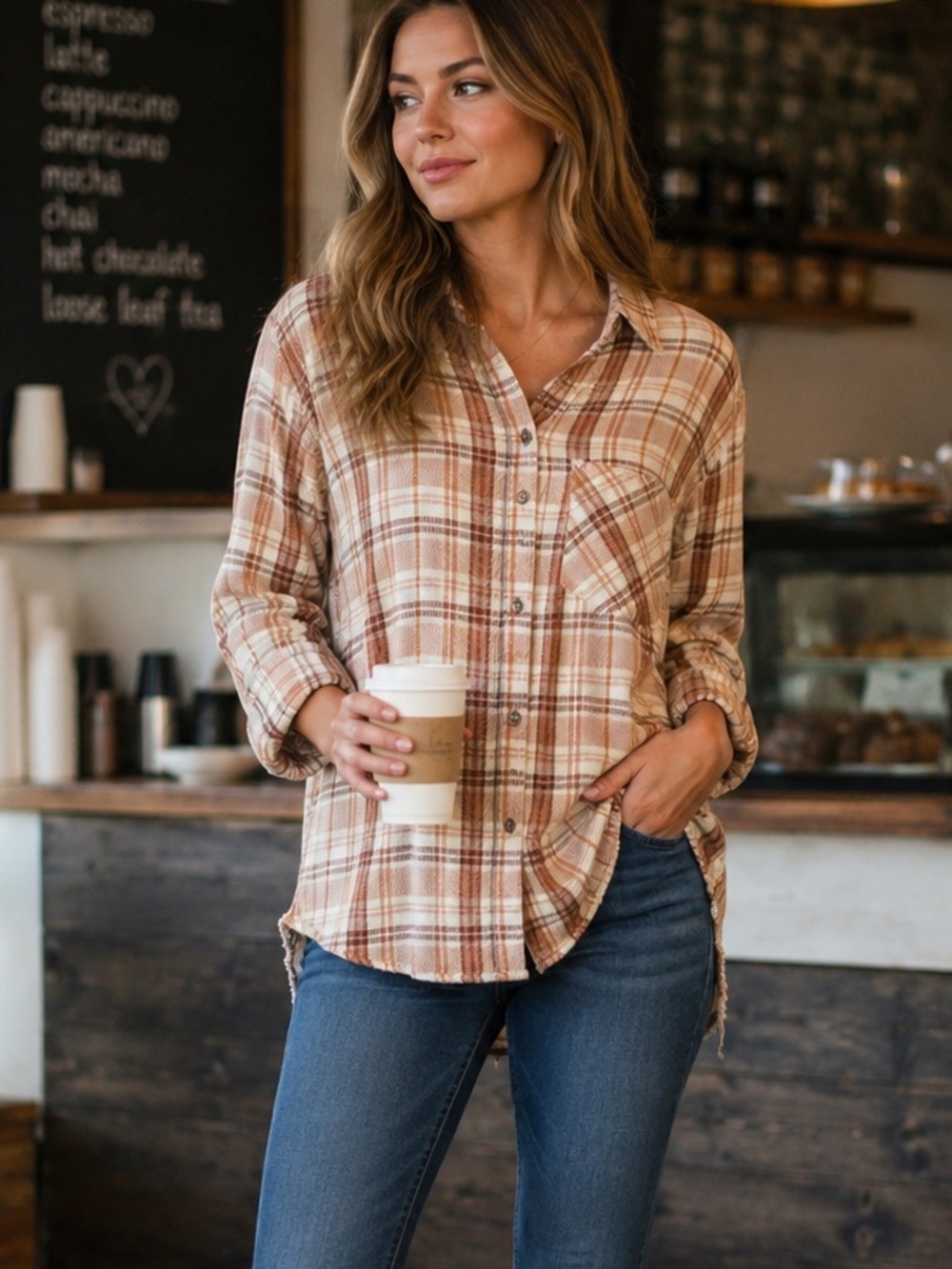 FP Plaid Flannel Shirt | Button Front | Sz XS/TP By Free People